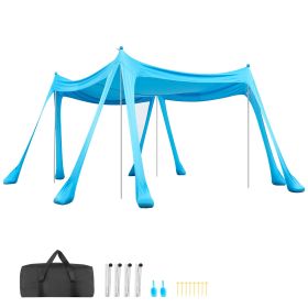 Beach Tent Sun Shelter, UPF50+ Sun Protection, 6.6 ft Tall, 10 x 10 ft, Easy Pop Up Beach Canopy with Sandbags, Stability Poles, Sand Shovels
