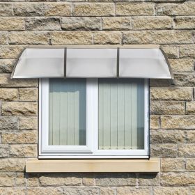 [Same Code: 51069445]HT-300 x 100 Household Application Door & Window Rain Cover Eaves Transparent Board & Gray Holder