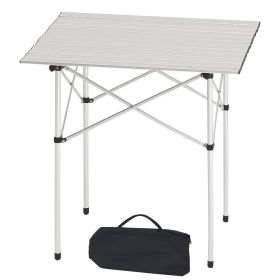 Folding Camping Table, Portable Roll Up Side Tables, Small Lightweight Aluminum Beach Table, Compact with Carry Bag, for Outdoor Cooking, Tailgat